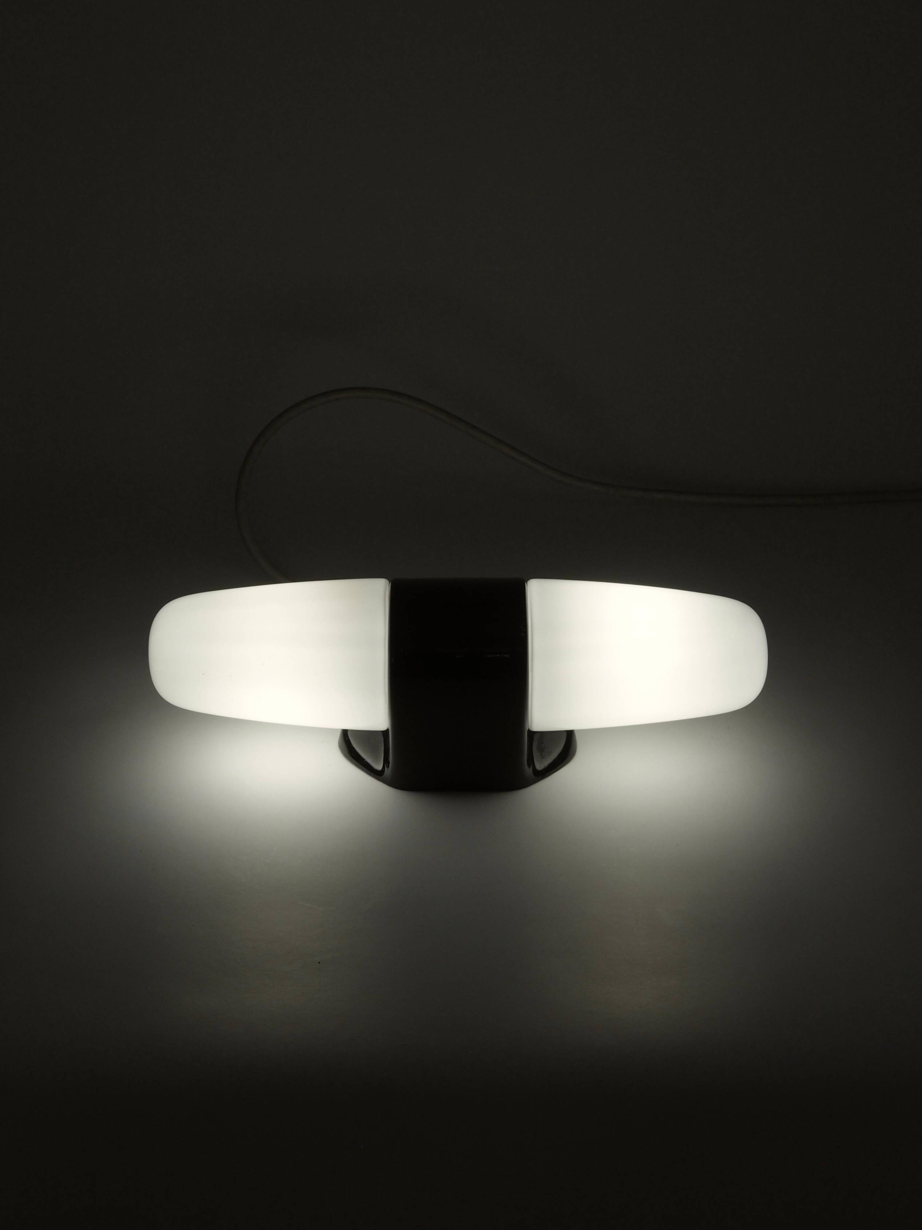 "Bauhaus" wall lamp with double glazing and porcelain by Wilhelm Wagenfeld, by Lindner