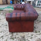 Sofa Chesterfield leather brown