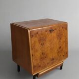 Vintage Czech Burr Walnut Bar Cabinet 1950s