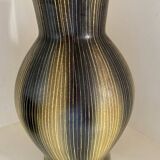 Saint Clément ceramic vase from the 50s, black and yellow