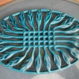 Old flat rest in enamelled cast iron celadon green
