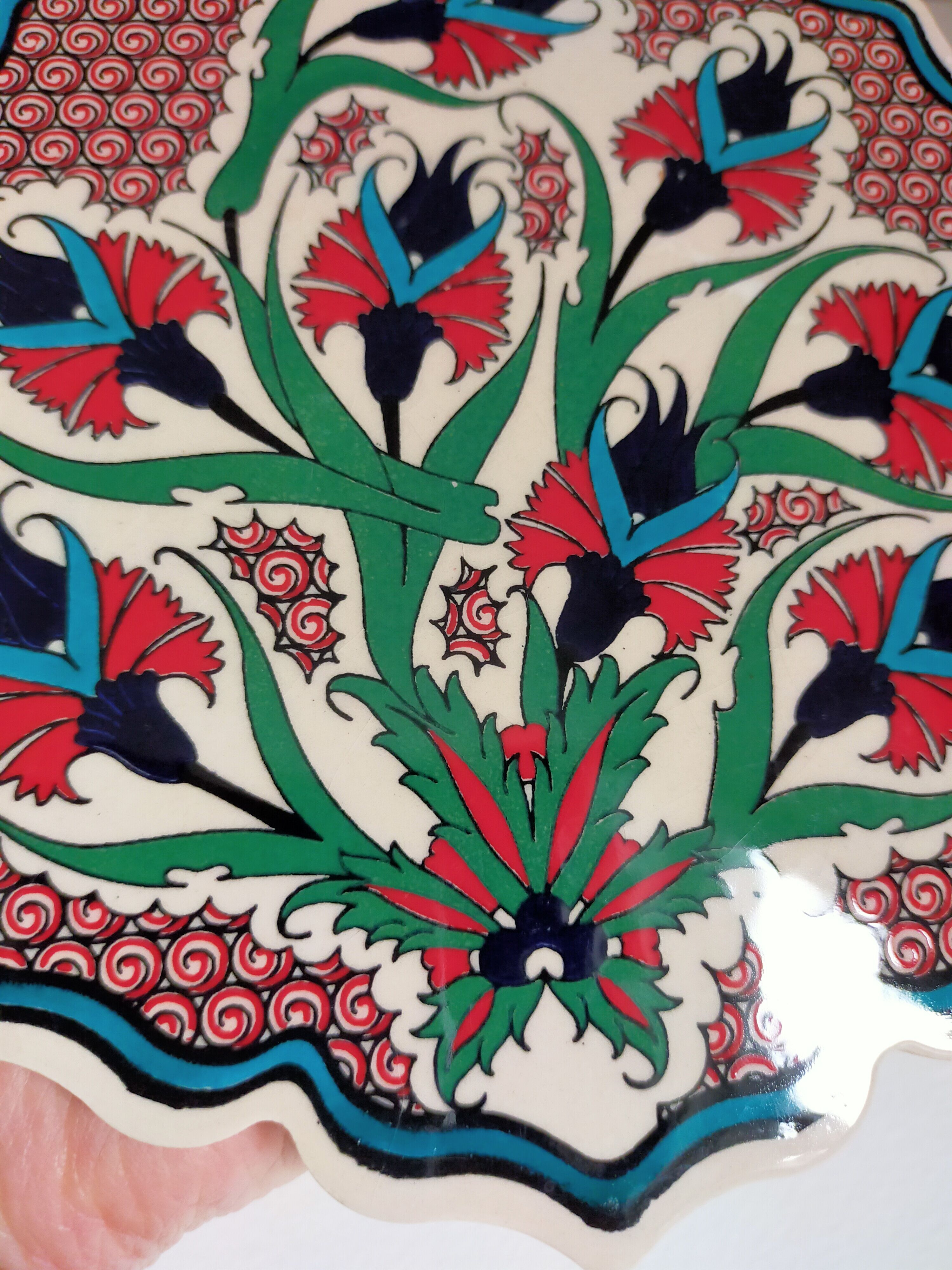 Flowery turkish trivet table mat