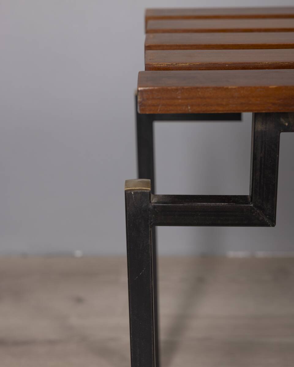 Vintage 1960s teak wood bench with italian design