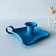 Old sky blue enamelled candle holder