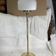 Patinated brass Art Deco low floor lamp, 132cm