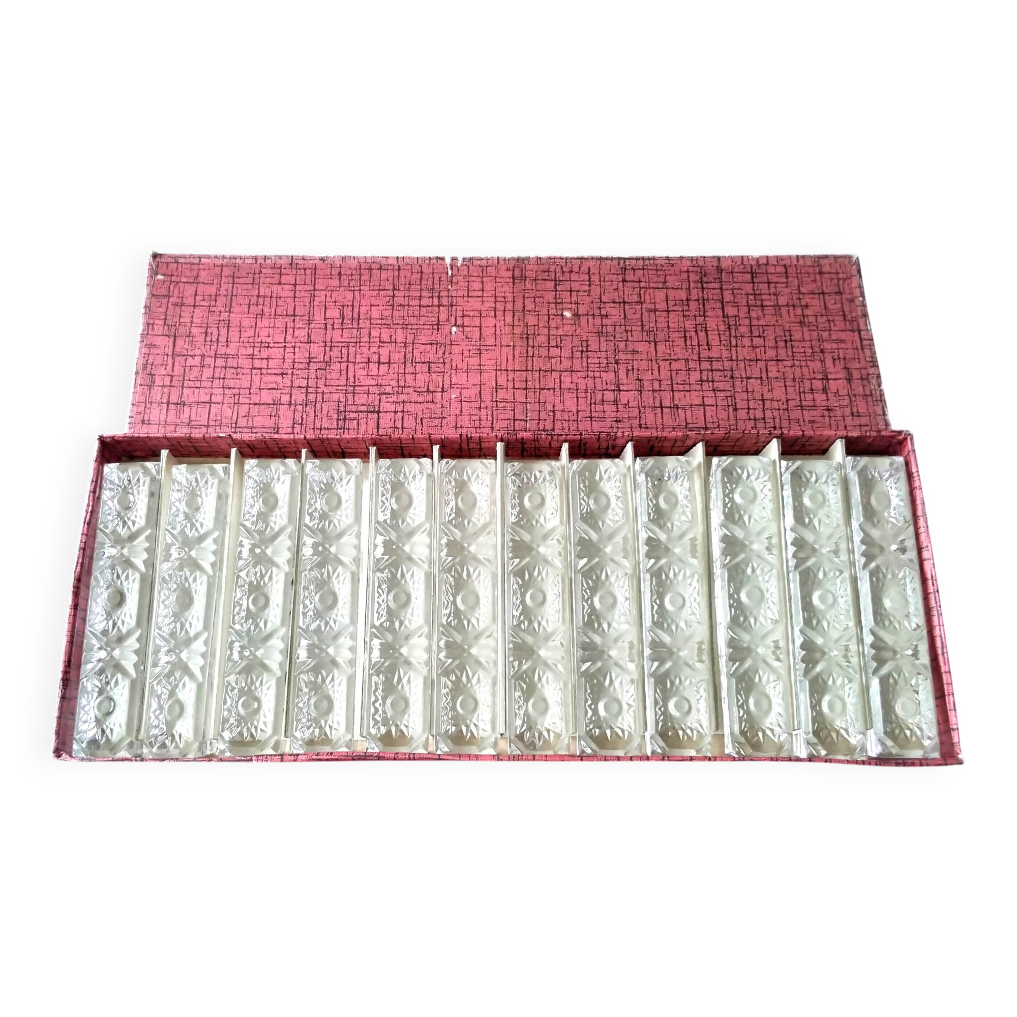 Coffret de 12 porte couteaux rectangulaire Cristal au Plomb