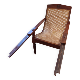 Planter's chair in wood and cane