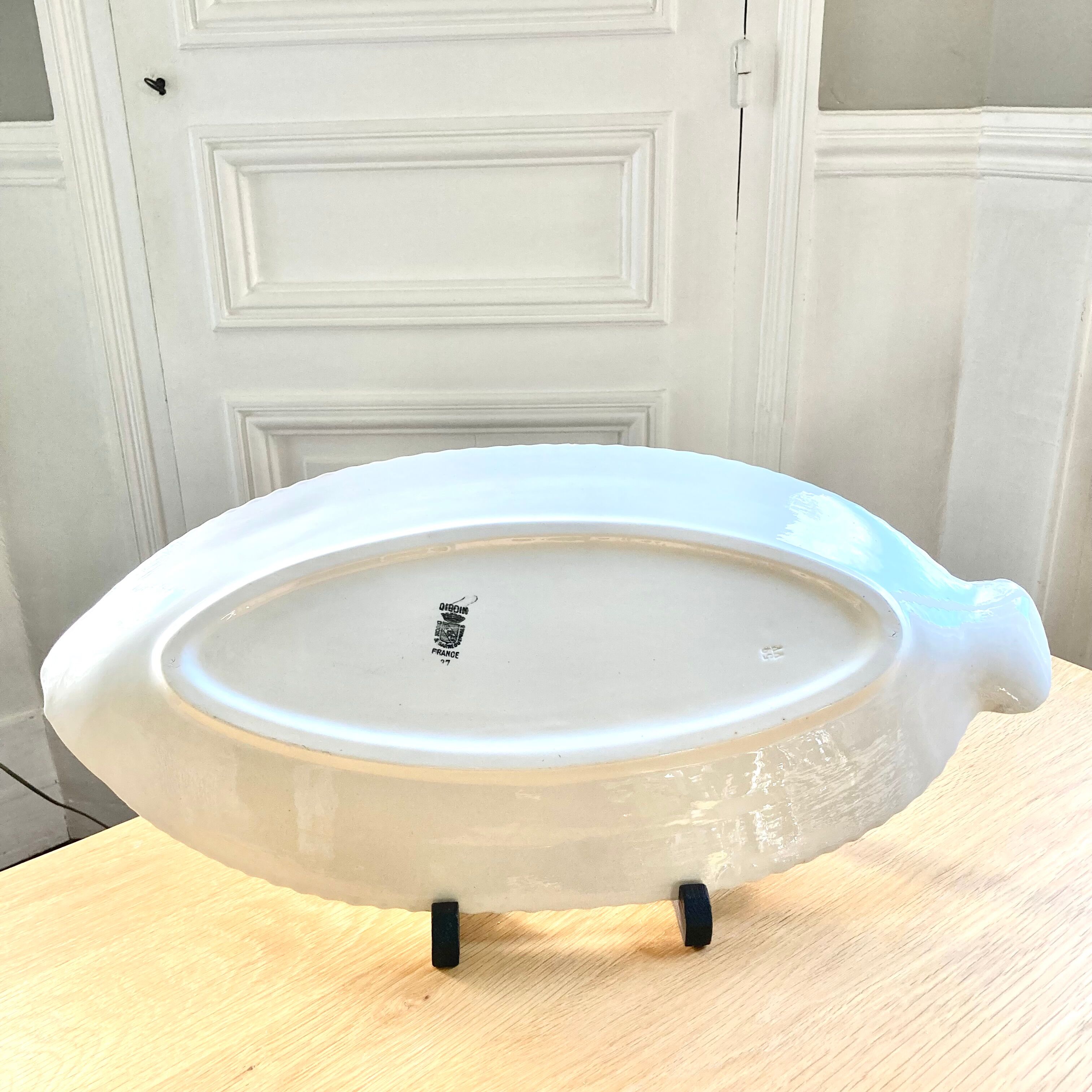 Faience fish dish Digoin Sarreguemines