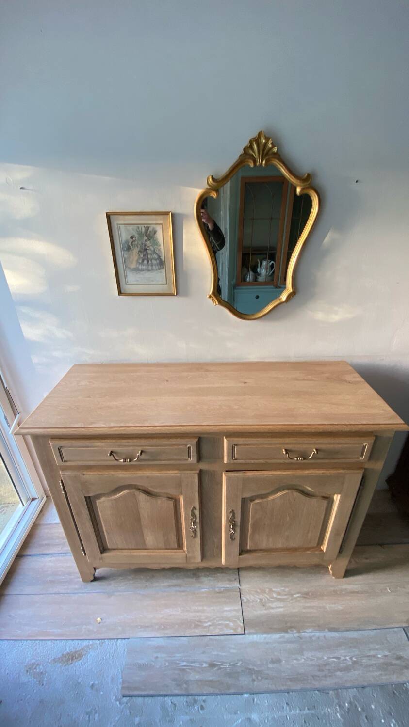 Rustic solid oak sideboard - raw golden honey wood