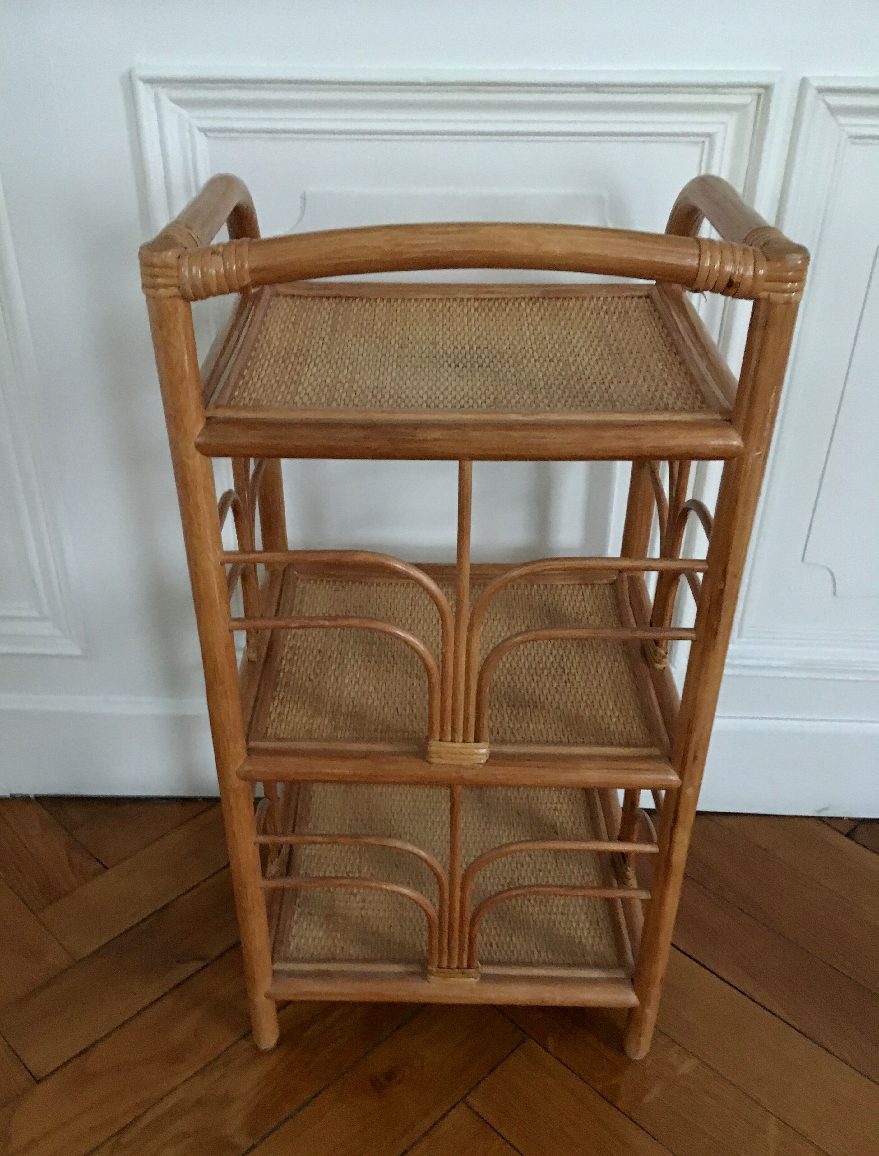 Bamboo and rattan shelf 80