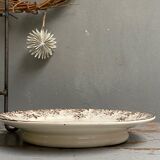 Plat sur piédouche faïence de Sarreguemines