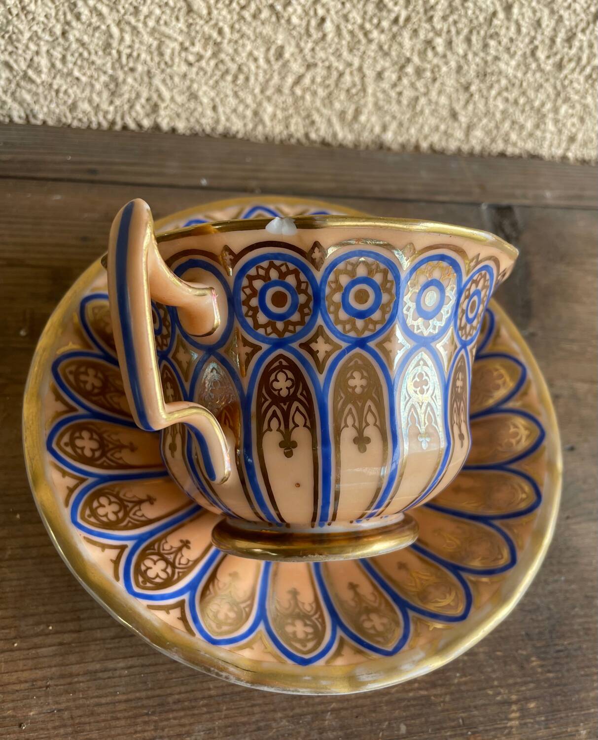 Mocha Cup and Saucer Mug Paris Table Porcelain Napoleon III Style 19th Century