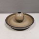 Beautiful bowl with a small knob ‘vase’ for a flower, Ulla ceramic Denmark