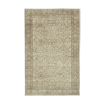 Handwoven Anatolian Beige Carpet 201 cm x 316 cm