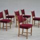 1970s, set of 6 Danish dinning chairs, very good condition, oak wood.