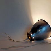 Suspension lampshade bell in vintage aluminum