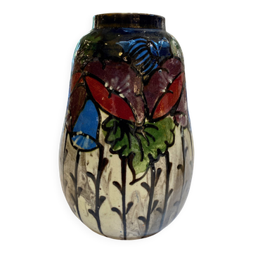 Vase Art Déco peint à la Main – Carl Gebauer Bürgel Germany, c. 1920-1930