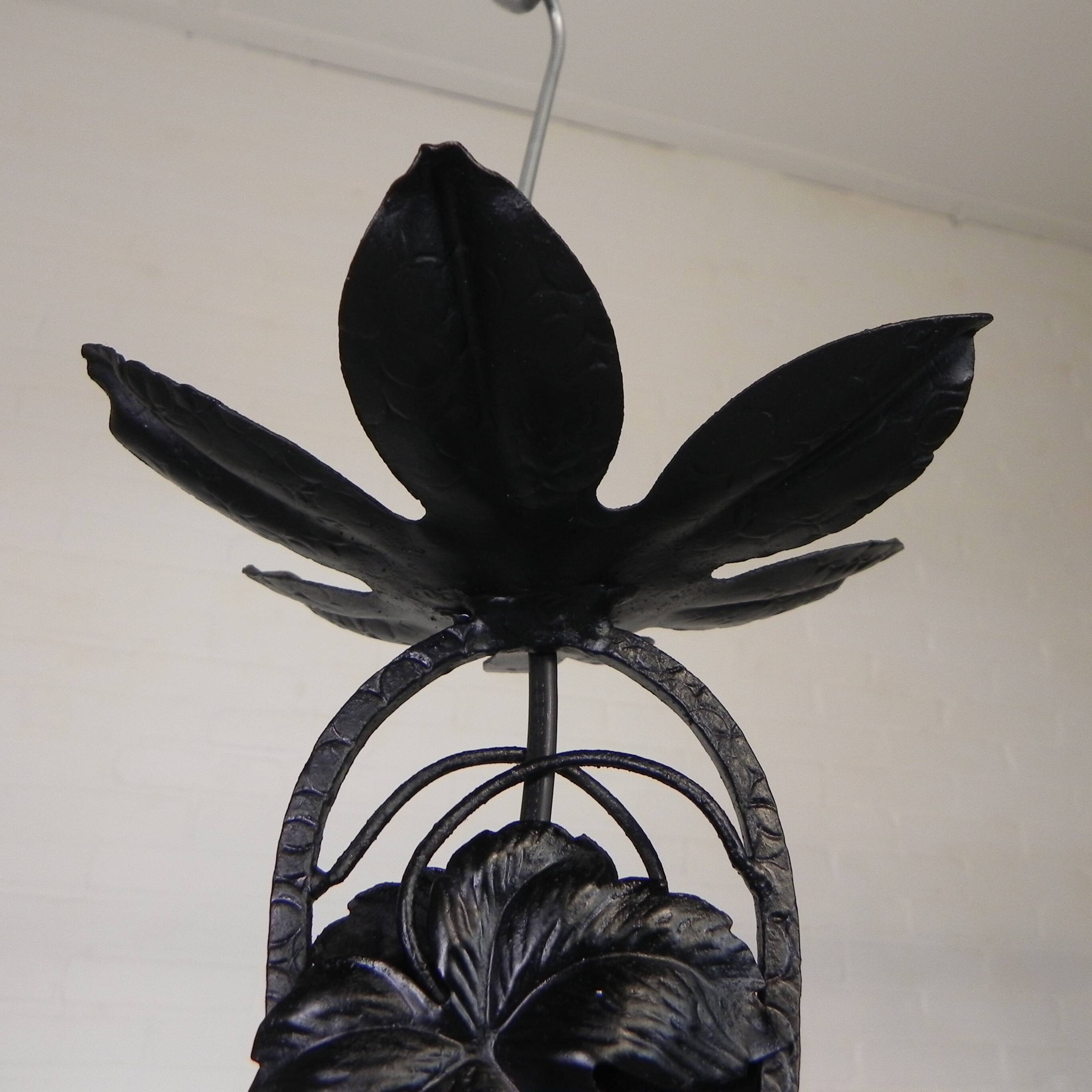 Art Deco pendant lamp with hexagonal glass shade, 1930s