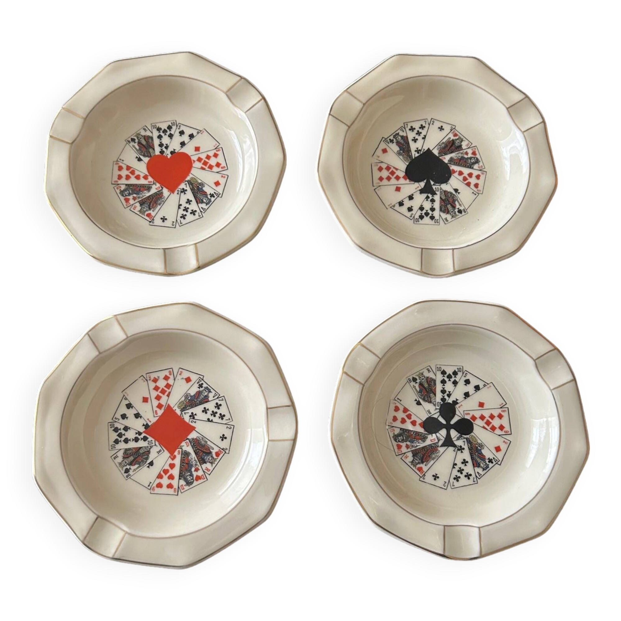set of 4 Bernardaud ashtrays