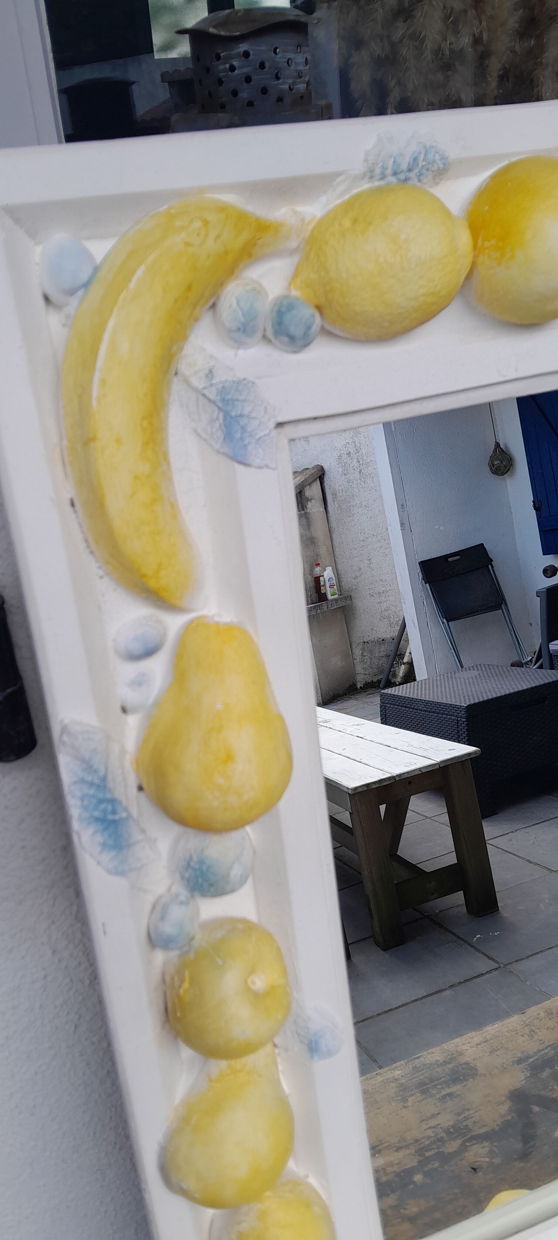 plaster mirror fruit frame