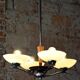 Art Deco Chandelier in Chromed Steel, Beech and Opal Glass, Czech, 1920s