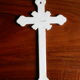 Hand-painted ceramic wall crucifix