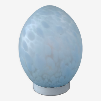 Egg lamp Domec Luminaires, in speckled blue glass, 1970