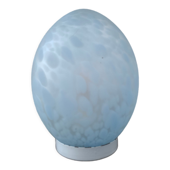 Egg lamp Domec Luminaires, in speckled blue glass, 1970