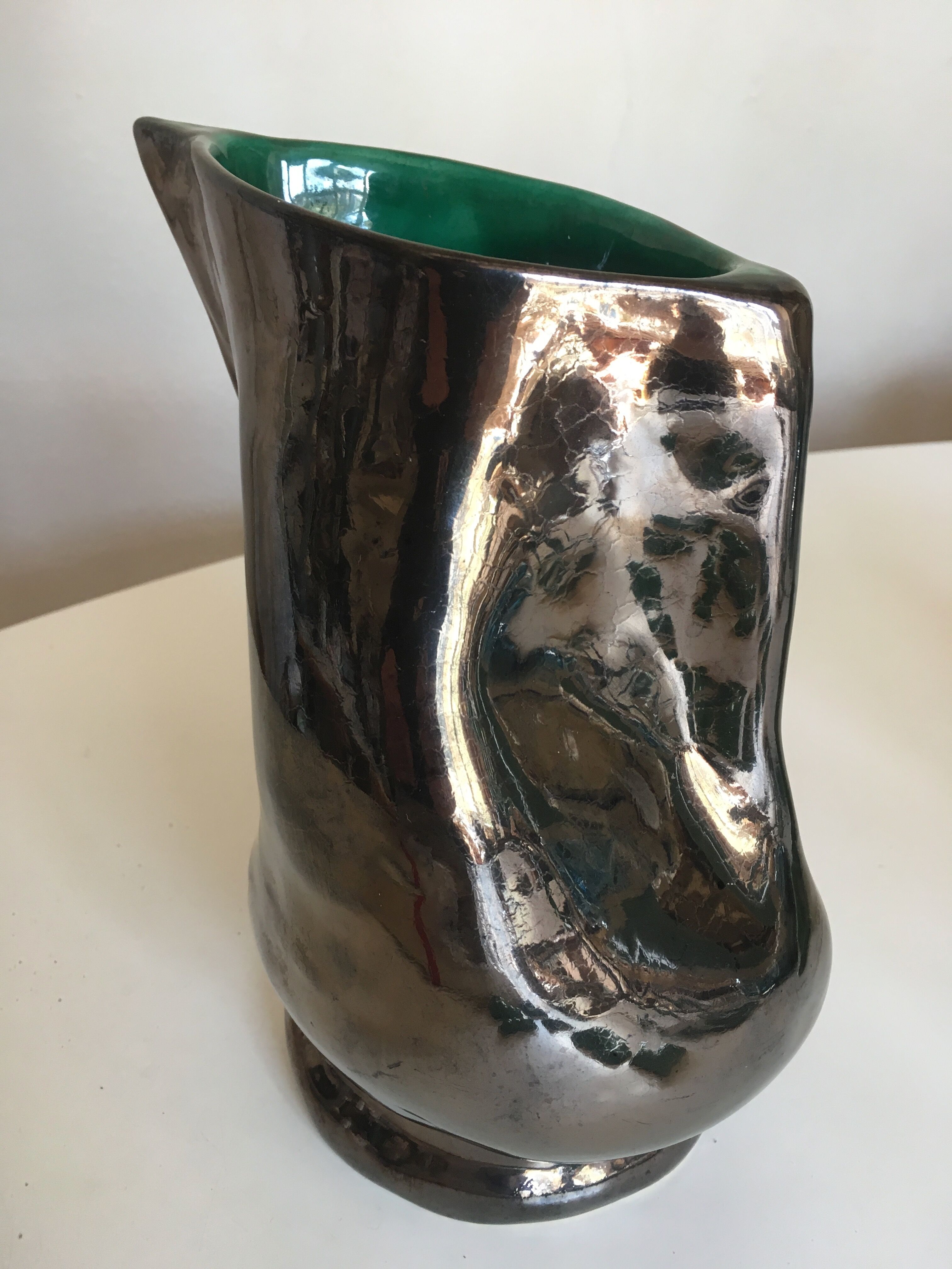 Vallauris 1960 glazed earth vase