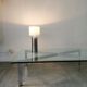 Table basse metal et verre 1970