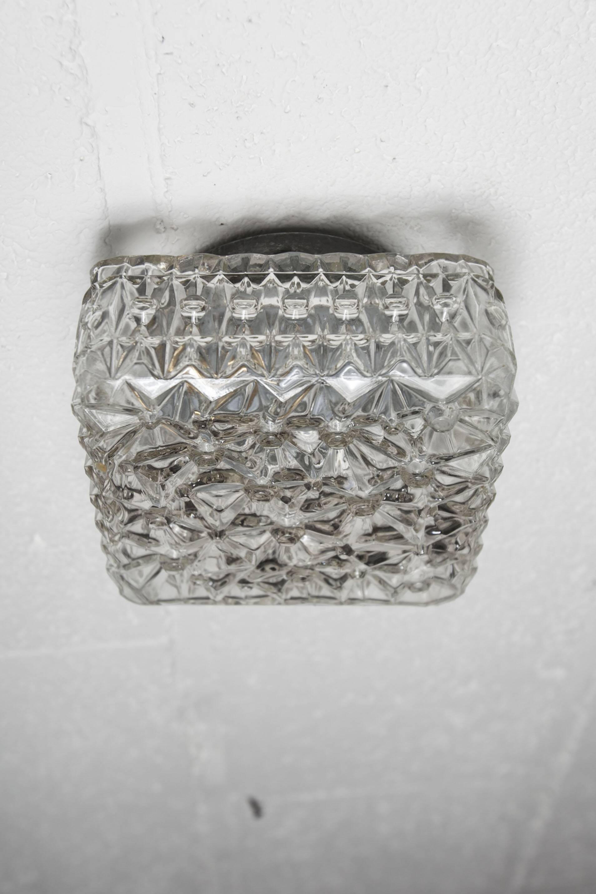 Square ceiling or wall light 1970 space age