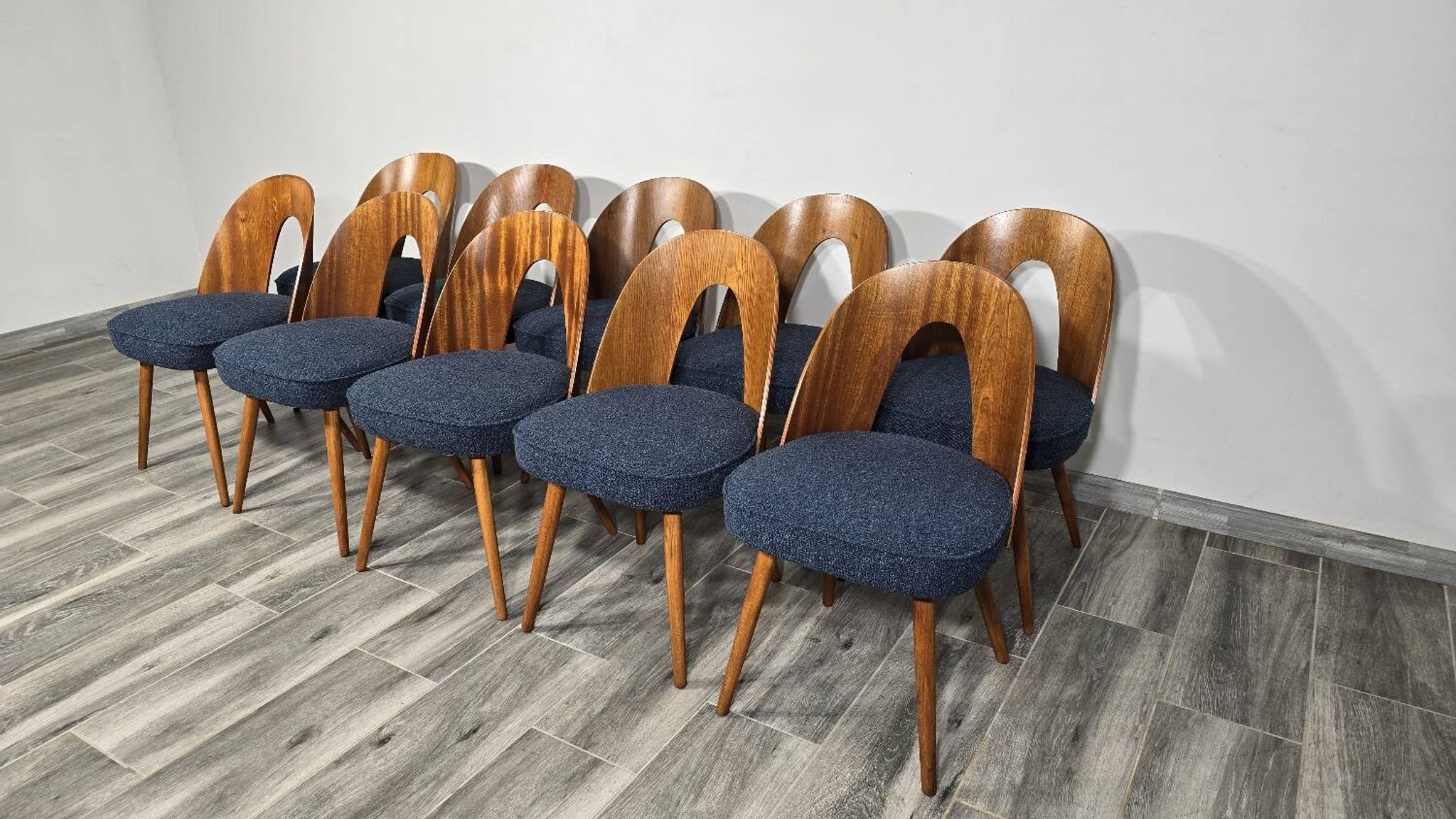 Chaises de salle à manger par Antonin Suman, années 1960, lot de 10