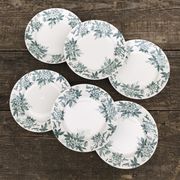 6 old flat plates in iron earth Anémones St Amand