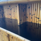 Vintage rattan bamboo bar from the 60s