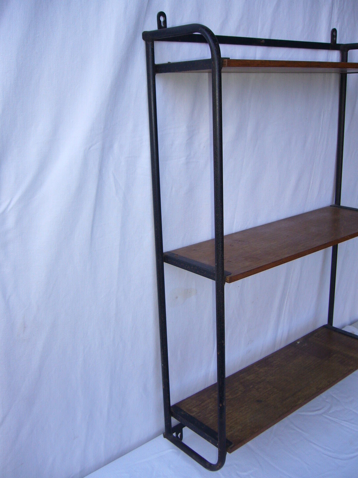 Vintage metal and wood shelf
