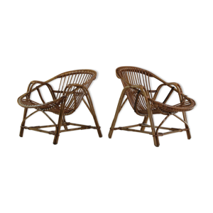 Paire de fauteuils coquille