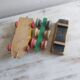 Old wooden toy truck and trailer