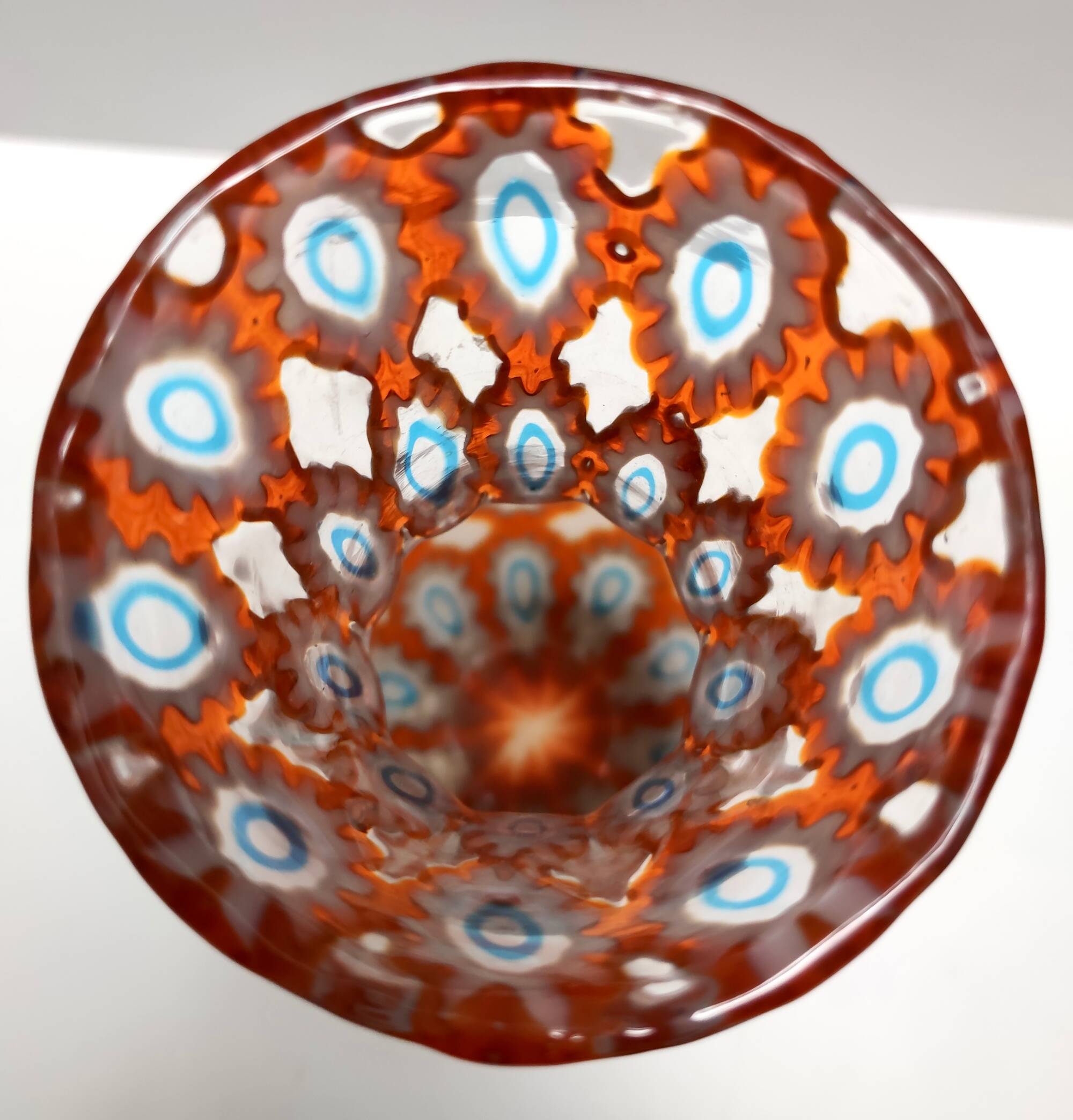 Rare Orange Murano Glass Vase by Ercole Barovier model "Rotellati", Italy