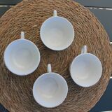 Set of 4 burgundy polka dot coffee cups Digoin Sarreguemines