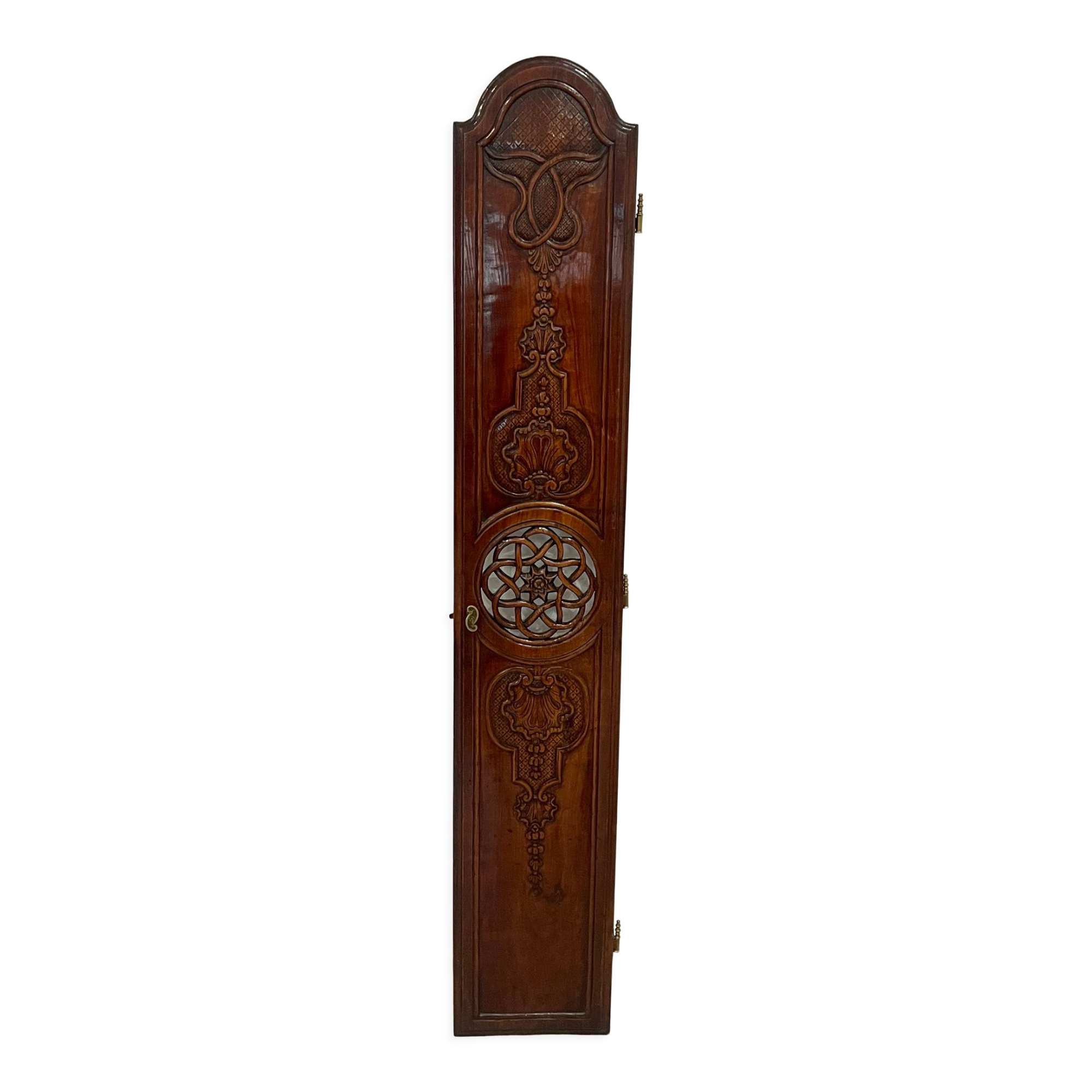 Clock door carved and openwork wood