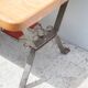 Table basse bois avec structure fer forgé, table d'appoint, bout de canapé, table vintage