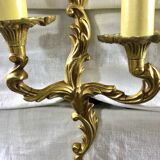Louis XV style bronze wall lamp with 2 lights