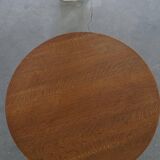 Mid-century Danish round side table in solid oak, Henning Kjærnulf, 1960s.