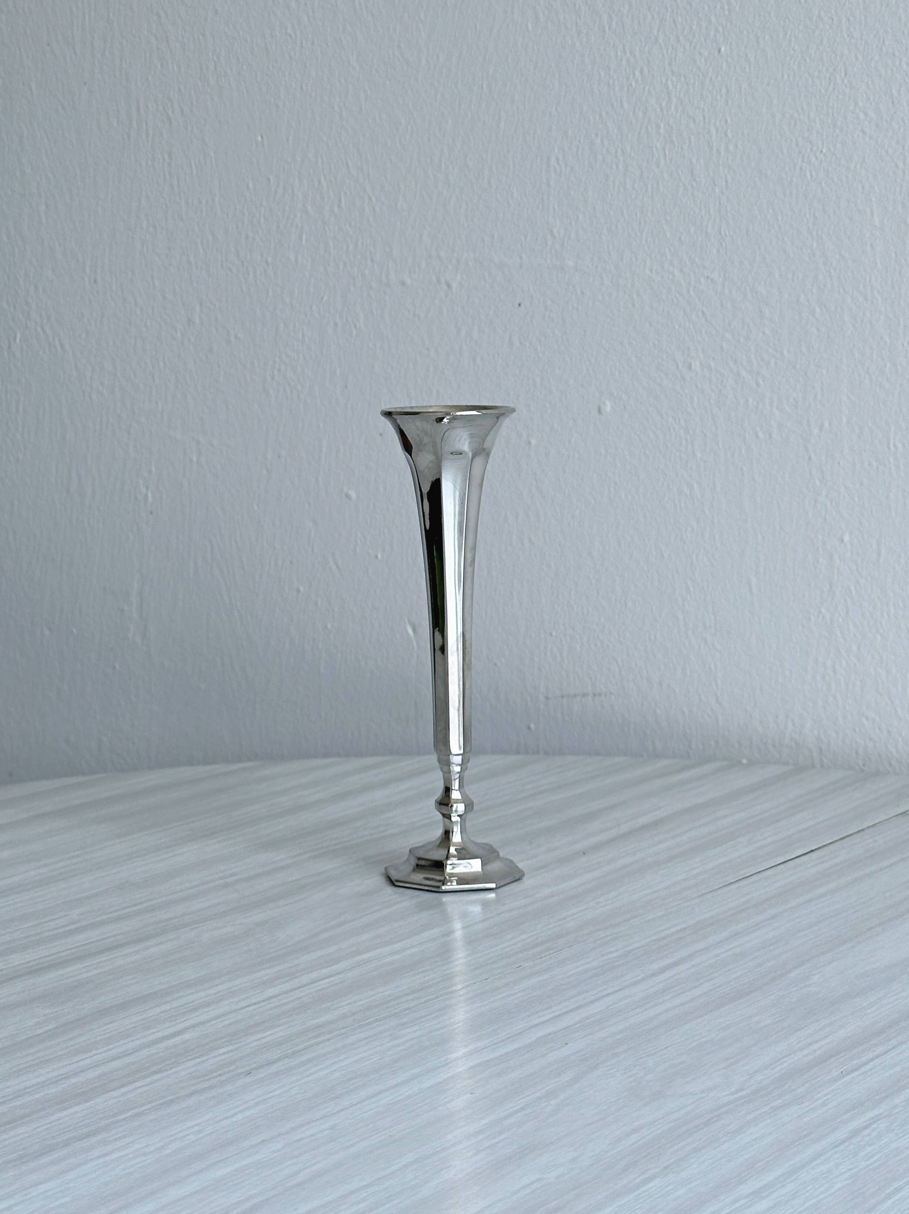 vase soliflore or candlestick in antique metal