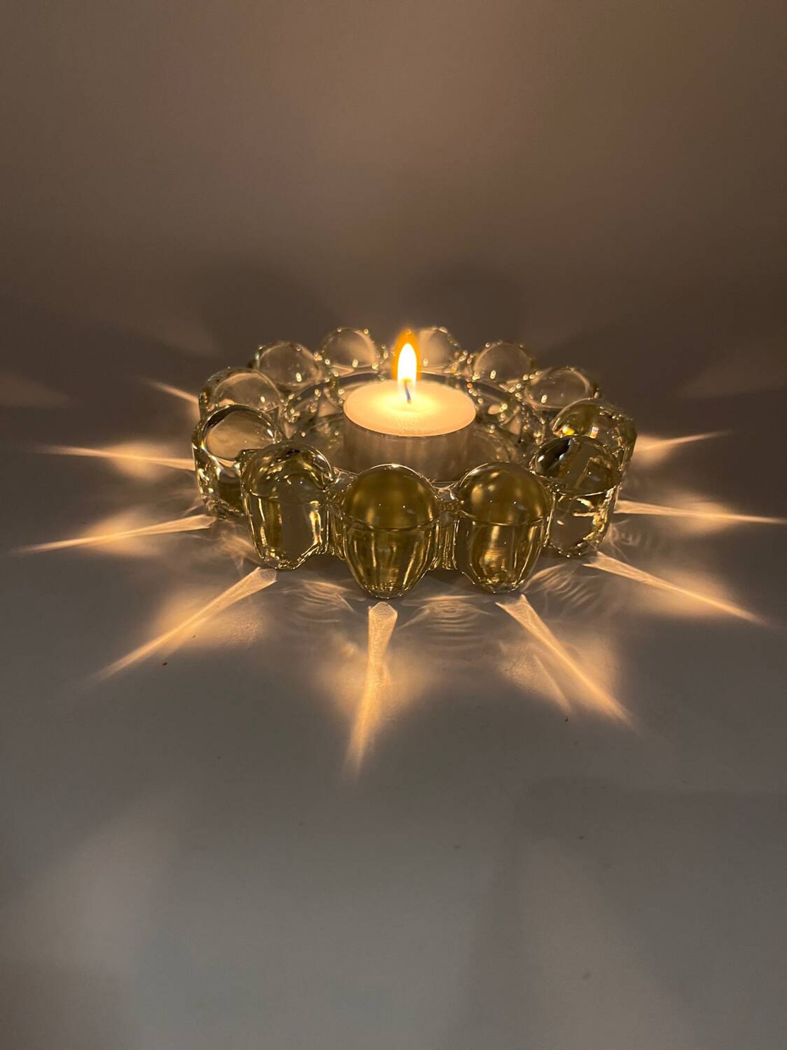 Duo de bougeoirs en verre