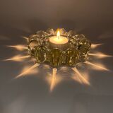 Glass candle holder duo