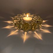 Duo de bougeoirs en verre