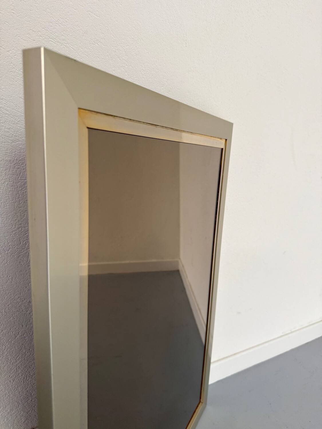 Old Belgo Chrome mirror bronze glass design from the 70s vintage