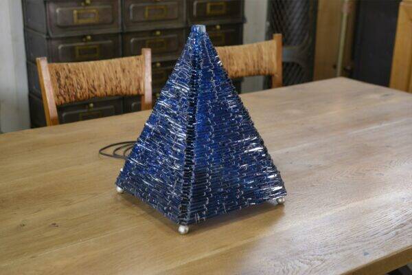 Table lamp in raw glass mosaic from the 70s