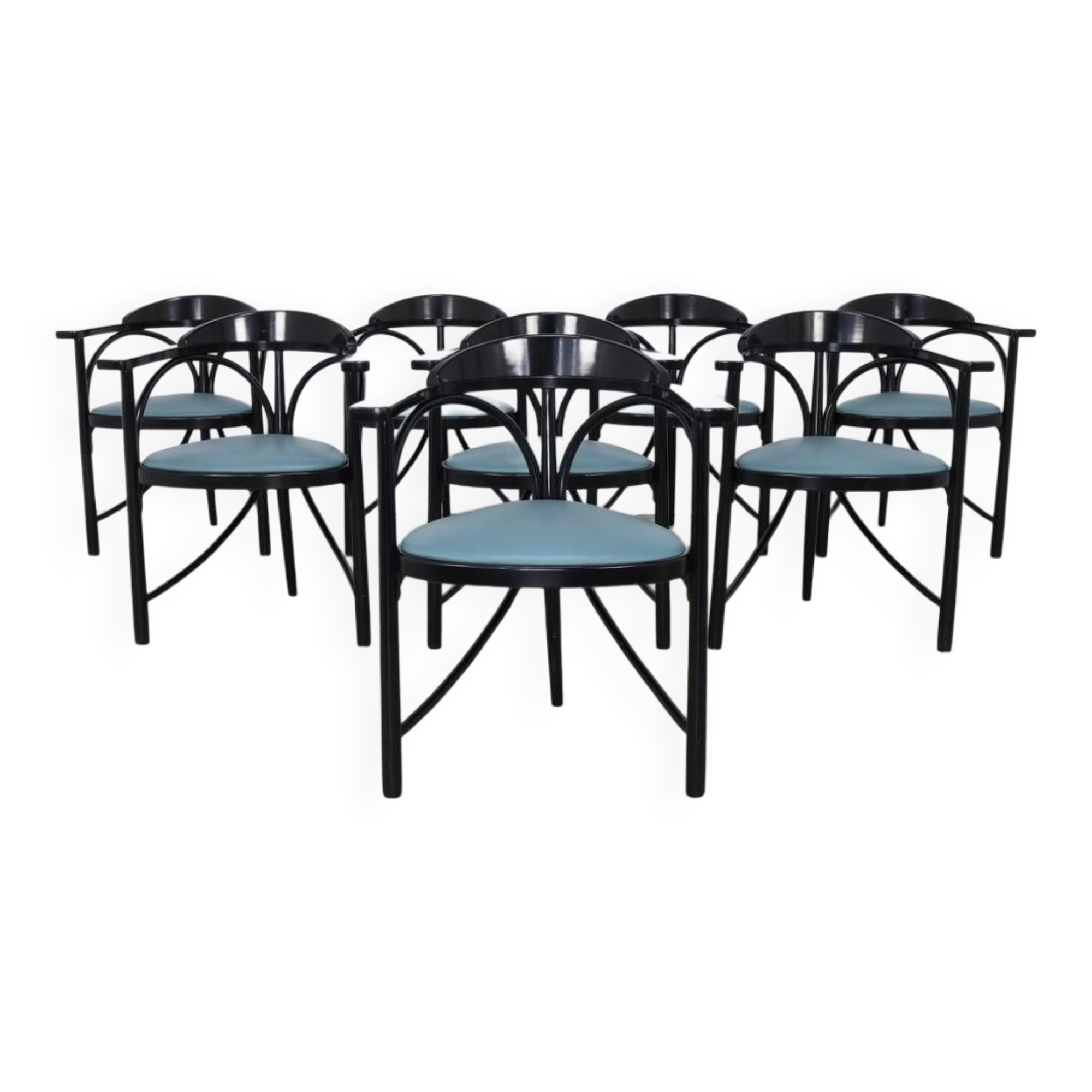 8x Dining Chair Model 81 by Thonet, 1980s